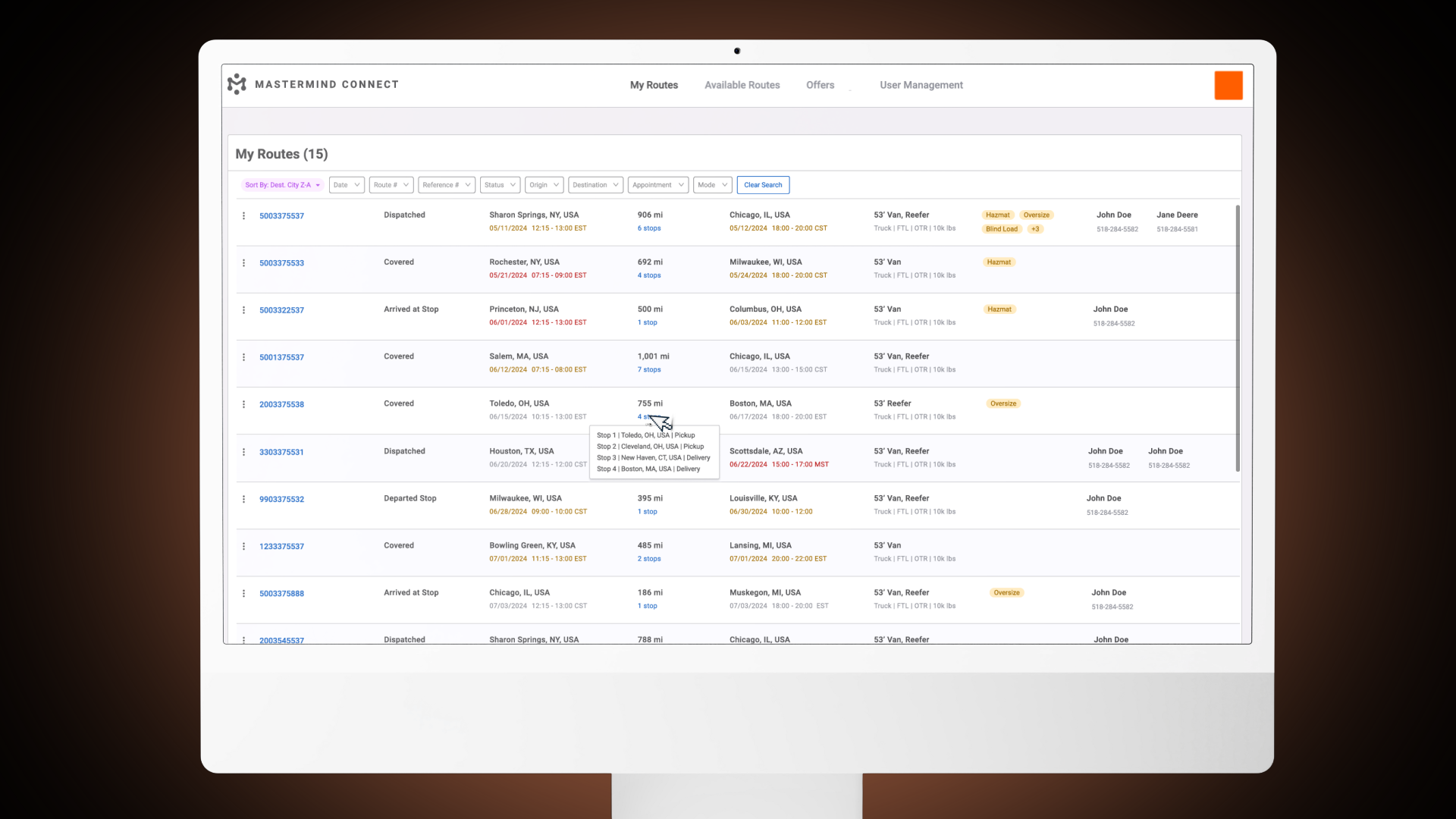 MasterMind Connect carrier portal